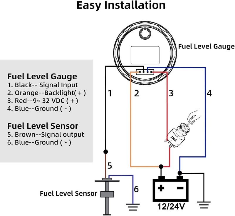 Rupse Fuel Sender Unit Boat Fuel Tank Sending Unit Fuel Water Level Sensor Stainless Steel Fuel Sender and Fuel Gauge for Boat Car Truck RV (12"(300mm)) - Image 5